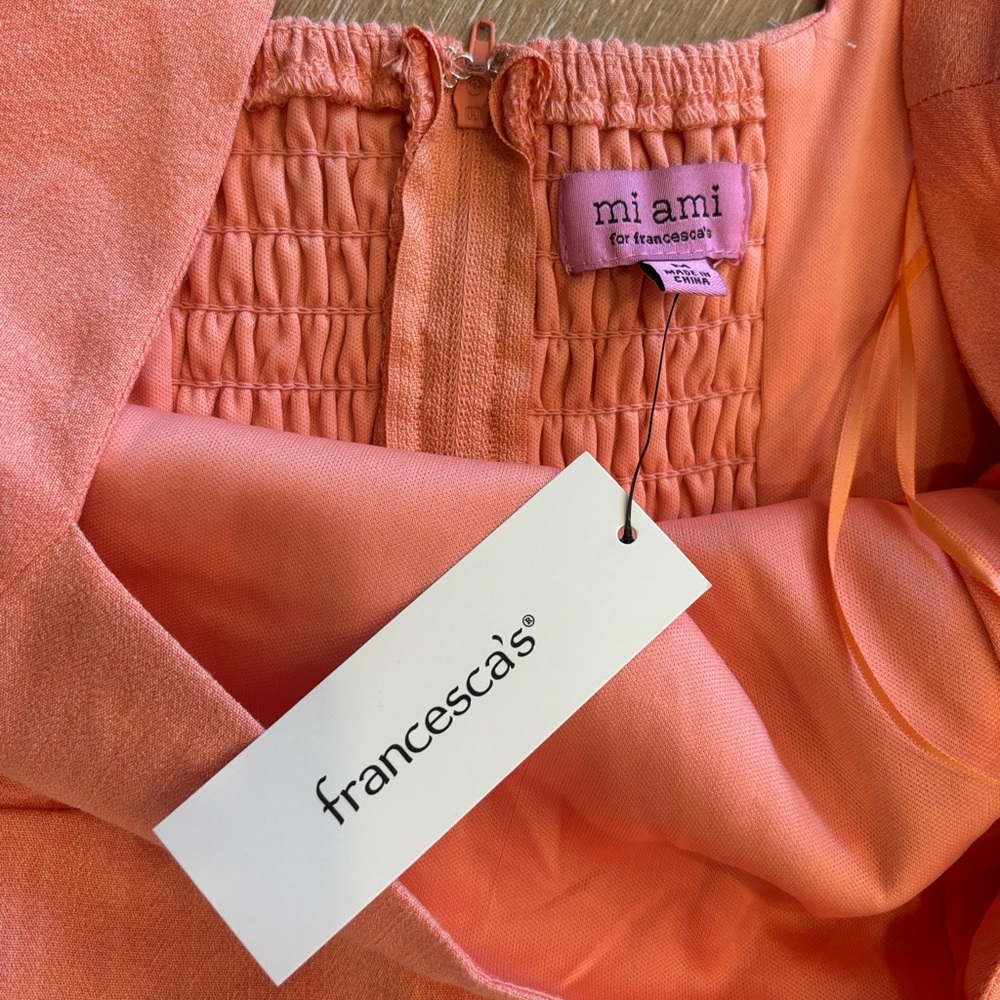 NWT Mi Ami for Francesca’s Peach Fit & Flare Dress - Size M - Picture 4 of 7